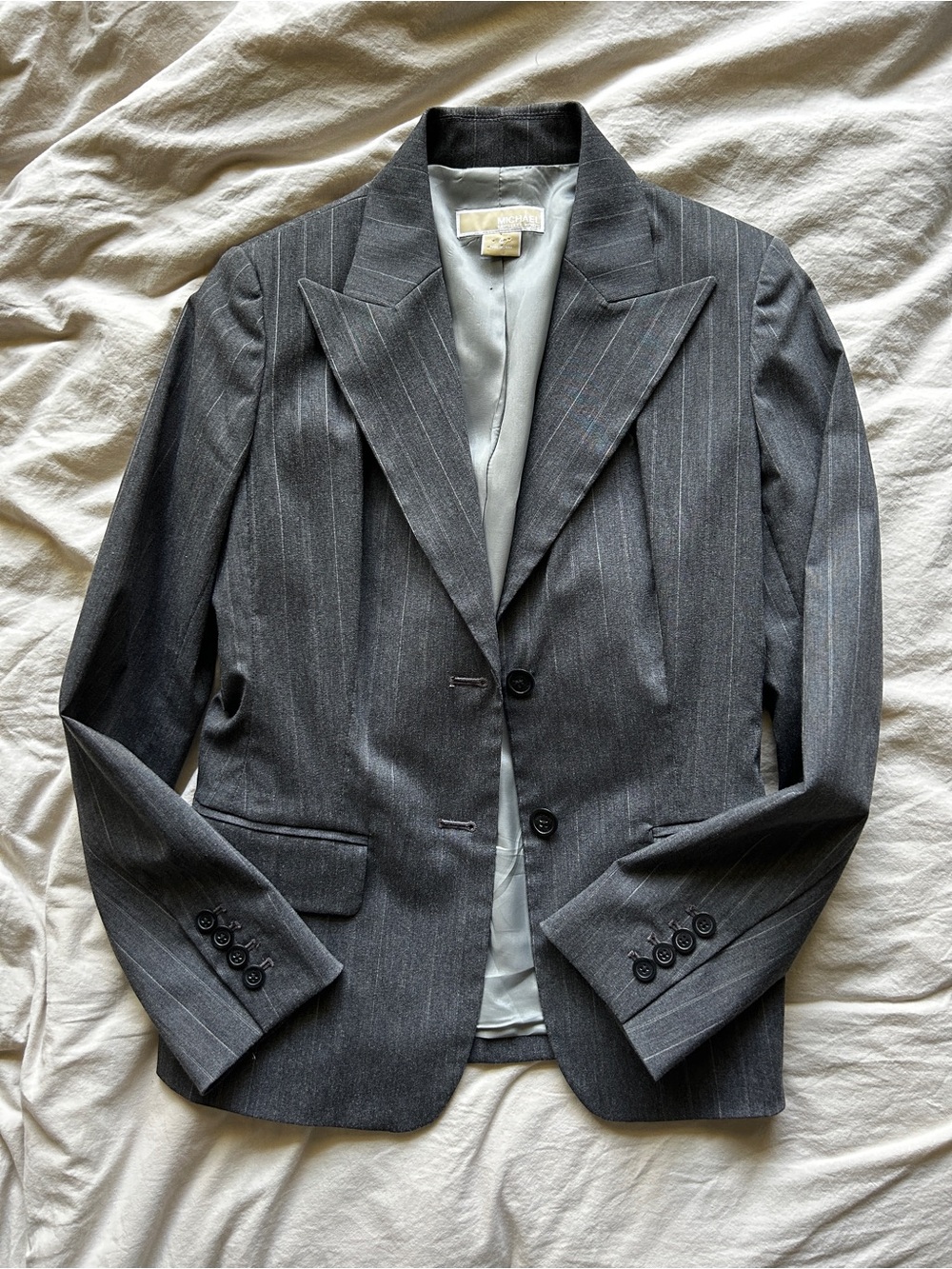 Michael Kors Size 4 Gray Pinstripe Women’s Blazer - Classic Tailored Suit Jacket